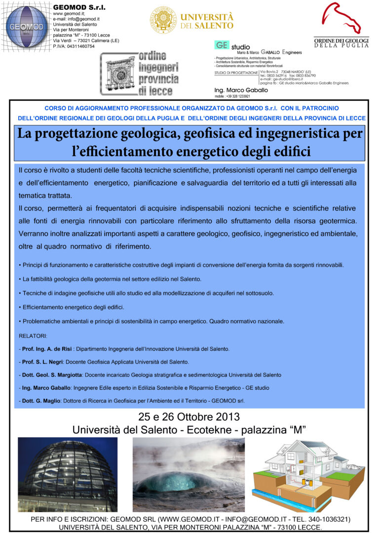 Corso Efficientamento Energetico degli edifici (25 e 26-10-13 - Lecce, Università del Salento) - foto 1
